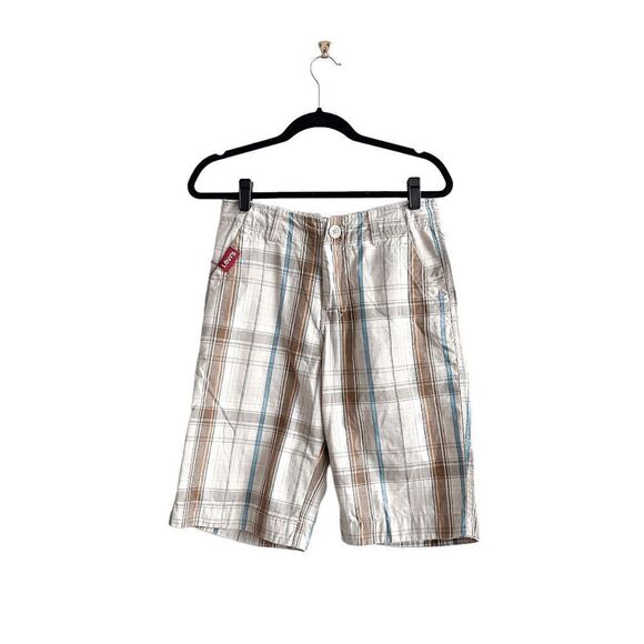 Levi's Mens Shorts Authentic Red Tab Plaid Pattern Zip Casual Multicolored Sz 31 - Picture 1 of 9